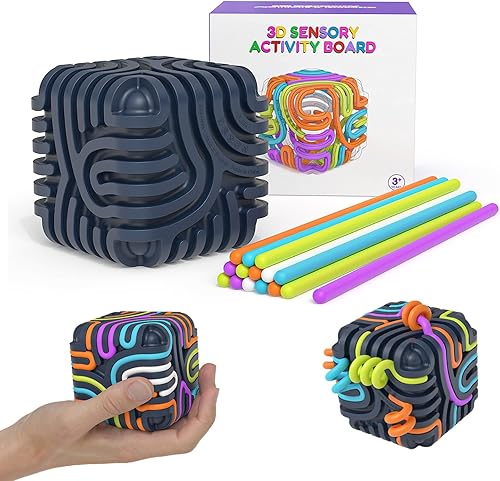 Miniatura 7 de Tablero de actividades sensoriales 3D para niños, juguete de silicona para aliviar el estrés, calmar, concentrarse, TDAH y autismo, juguetes