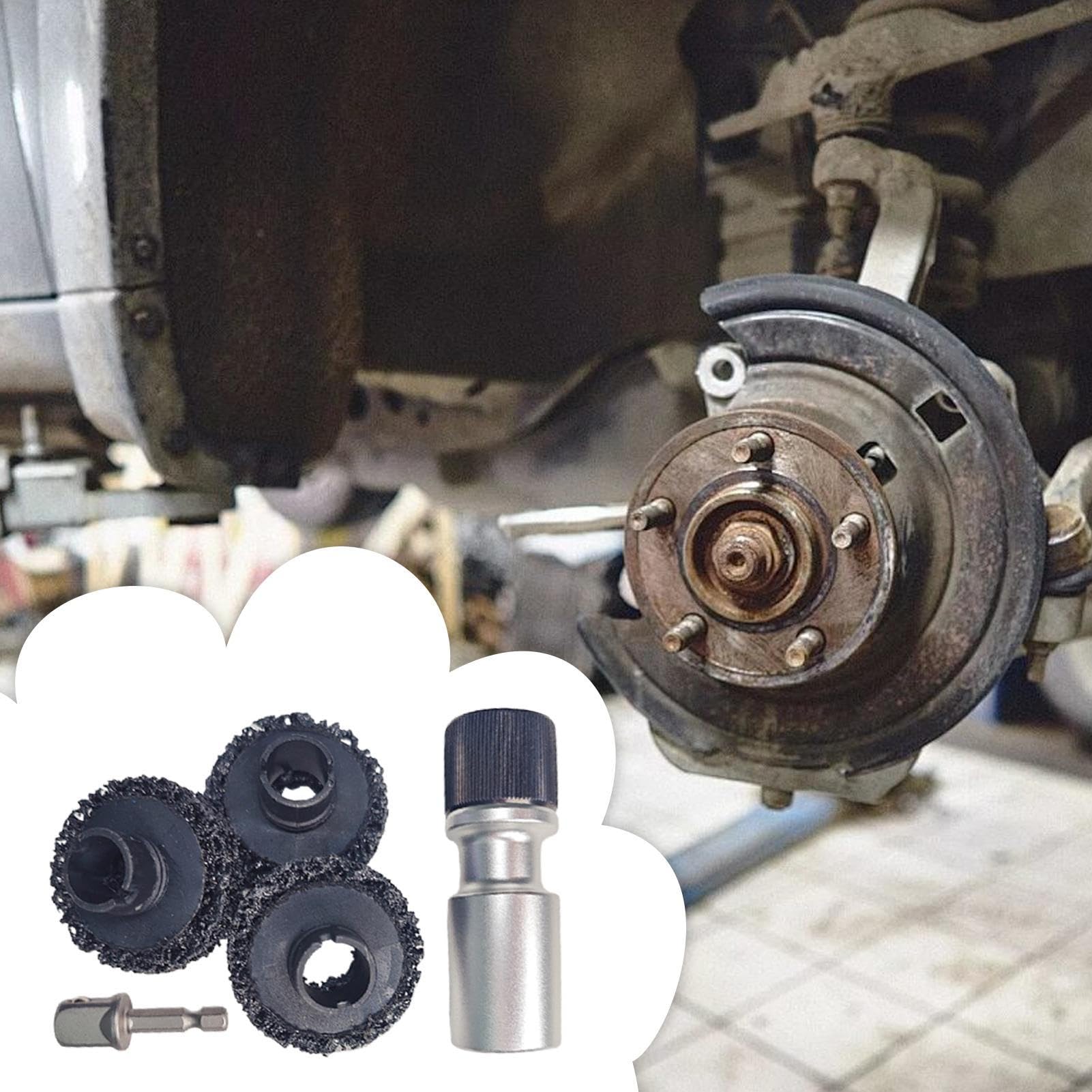 Strumento di pulizia del mozzo del freno Multifunzionale Rotary Detail | Rimozione della ruggine del perno del mozzo per moto automobilistico Tuck veicolo garage all'aperto rimuove i freni, polvere