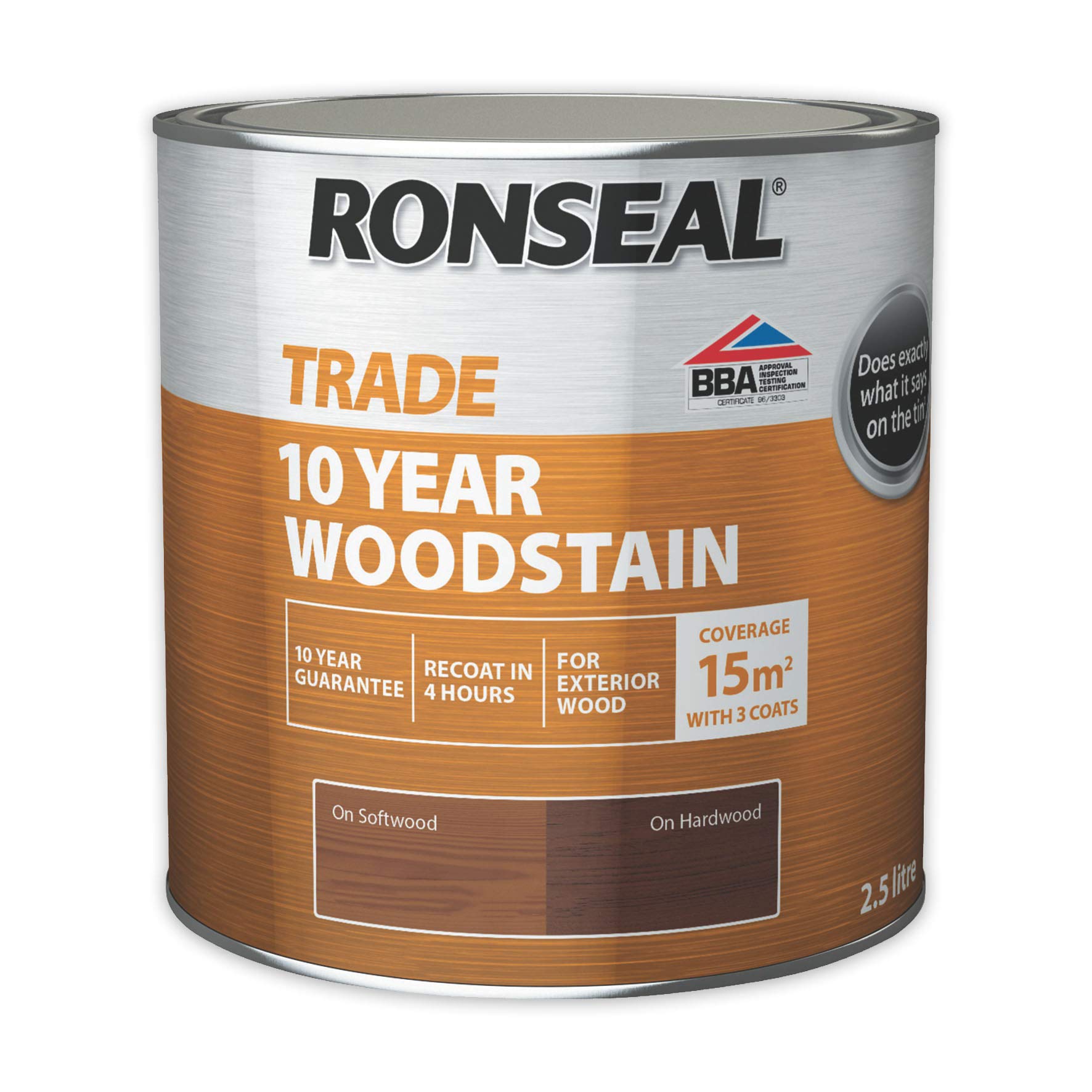 Ronseal Trade 10 Year Woodstain 2.5 Litre Dark Oak