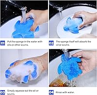 Vista 4 de Boao 16 esponjas absorbentes de aceite para bañera de hidromasaje, piscina y spa (tortuga, azul)