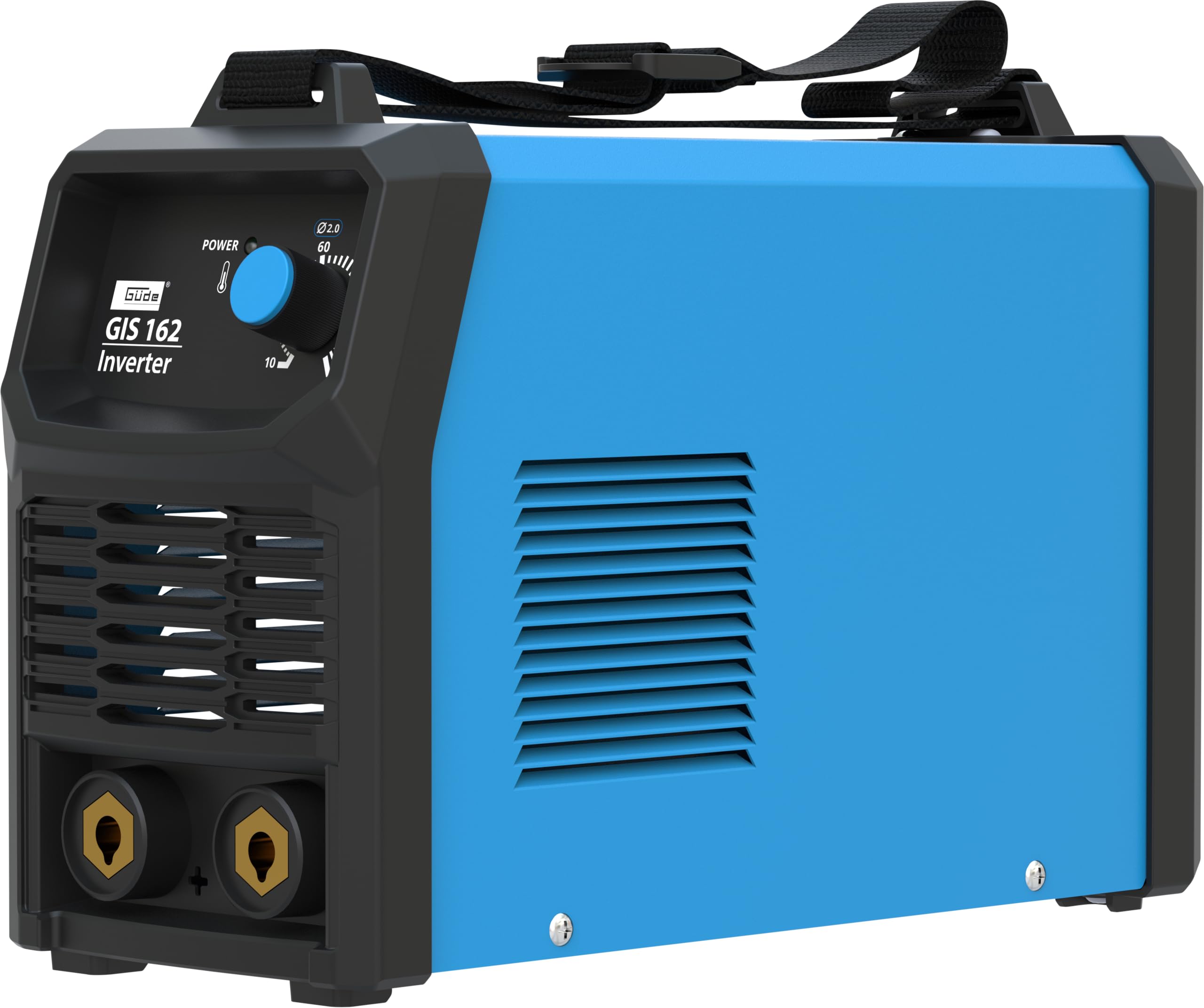 Güde Saldatrice Inverter GIS 162 (230 V, 15,5 W, potenza di alimentazione massima 5,0 kVA, gamma di regolazione 10-160 A, corrente di saldatura, con supporto per elettrodi, morsetto di massa, martello