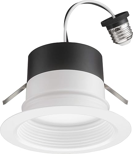 Juno 4BEMW SWW5 90CRI CP6 M2 E-Series LED empotrable, moldura deflectora, 4 pulgadas (paquete de 6), color blanco