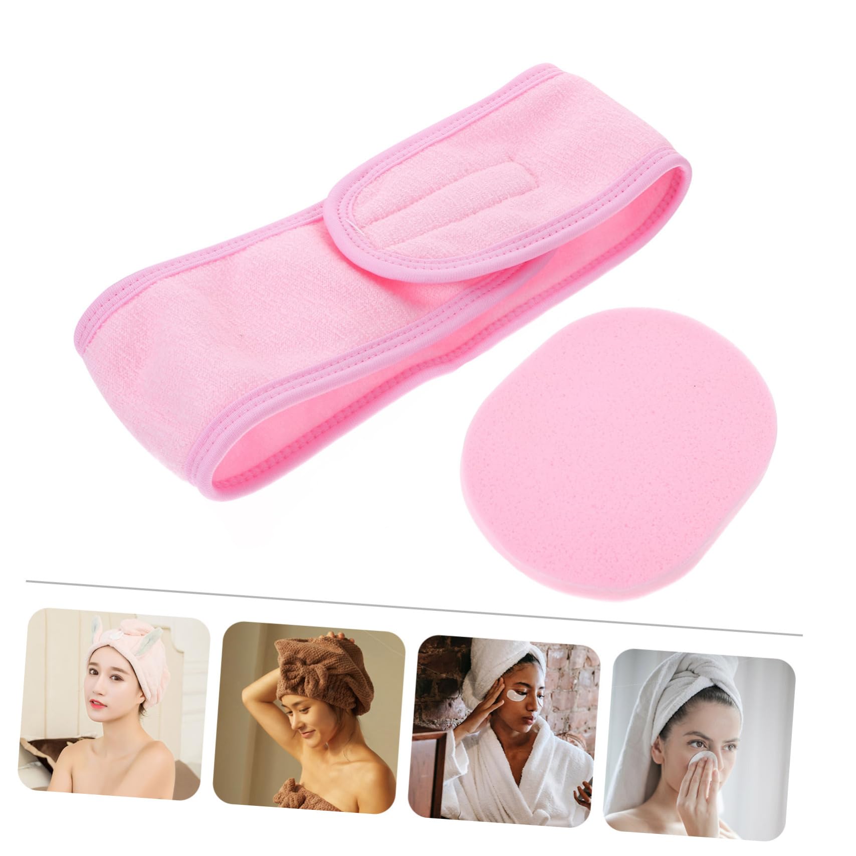MAGICLULU 5juegos Banda De Maquillaje Para Cuidado Facial De Esponja y Diadema Para Lavado De Cara Ducha y Yoga