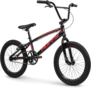 Huffy 20 Inch BMX Bike for Kids, Race & Freestyle Styles, Lightweight Steel Frame, Single Speed Drivetrain, 20 Wheels, Beginner BMX Bike for Street Riding or BMX Track, Kids/Teens