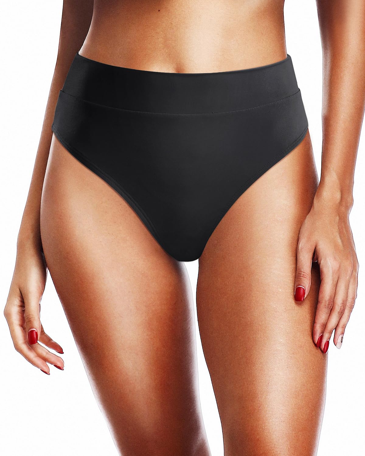 Tempt MeWomen High Waisted Cheeky Bikini Bottoms Tummy Control Scrunch Butt Swim Bottom Only