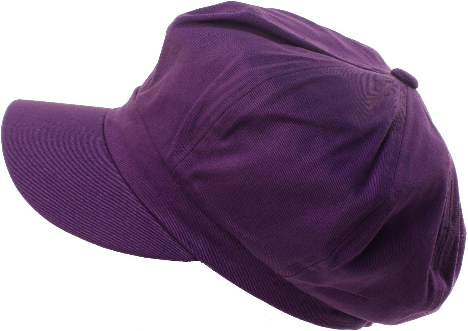 Summer 100% Cotton Plain Blank 8 Panel Newsboy Gatsby Apple Cabbie Cap Hat Purple