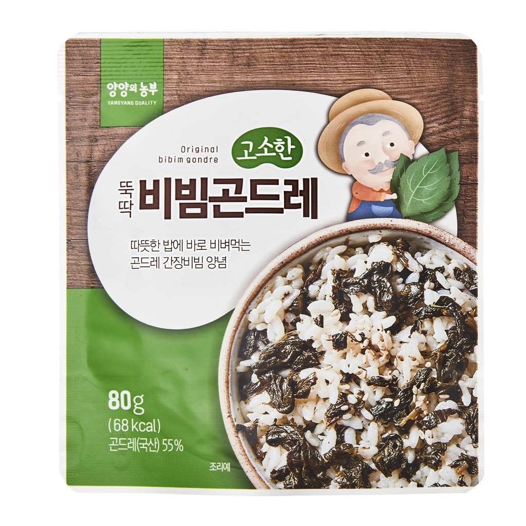Original Bibim Korean Thistle (Gondre) - Ready to Eat Korean Bibimbap Vegetable Mix, Convenient Meal for Home, Office, Travel, Camping - No Cooking Needed, Authentic Korean Flavor, 80g x 6 Packs