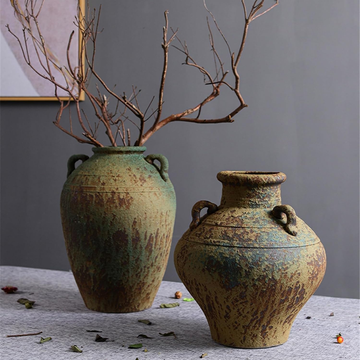 Rustykalne wazony ceramiczne, ręcznie robione wazony na kwiaty, wazony dekoracyjne