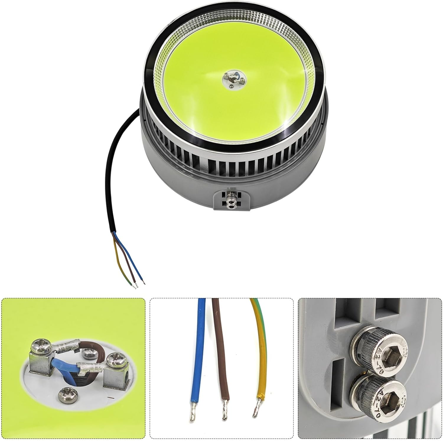 2PCS 1000W LED Fish Collector Light,170KLM High Brightness Fish Attracting Lights, Green LED Night Fishing Lights, for Net Fishing, Sea Fishing Night Fishing