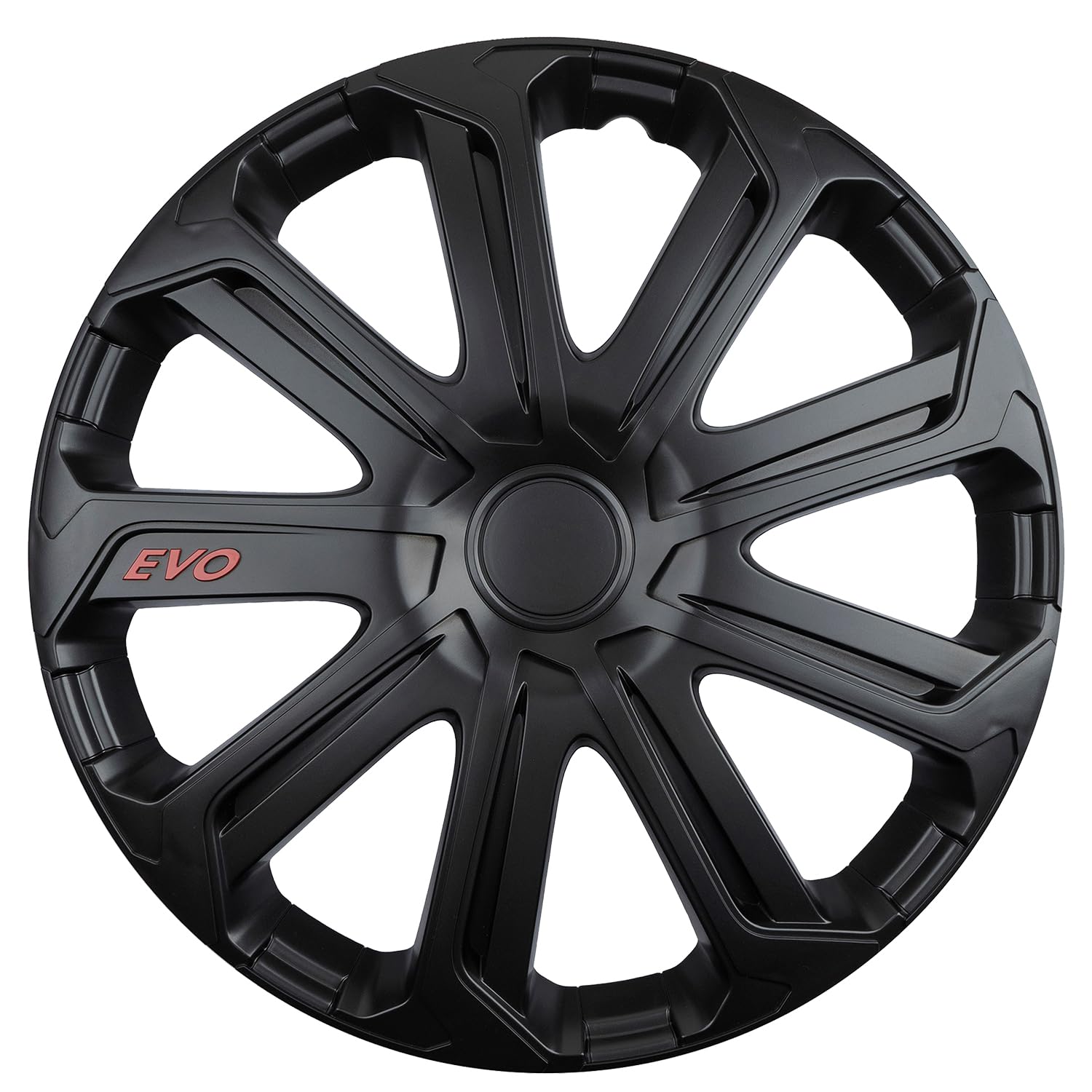 Hubcap Set of 4 Luxurious Amazing 16 Inch Design Durable and Reliable Automotive Wheels Easy to Install Car Wheel Hubcaps SUV Sedans Truck Van Minivan (16") (Evo Black)