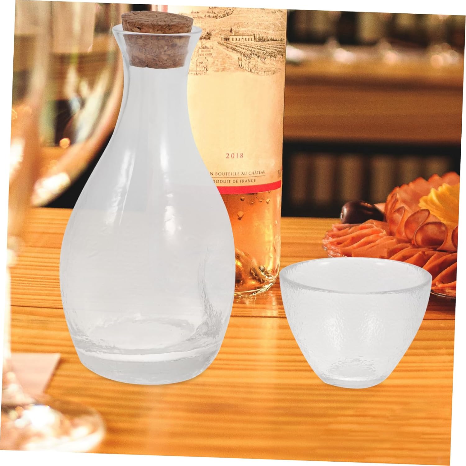 ABOOFAN Japanese Sake Pot Classic Style Creative Wine Dispenser Hand Painted Sake Glasses Cherry Blossoms Liquor Pot for Home