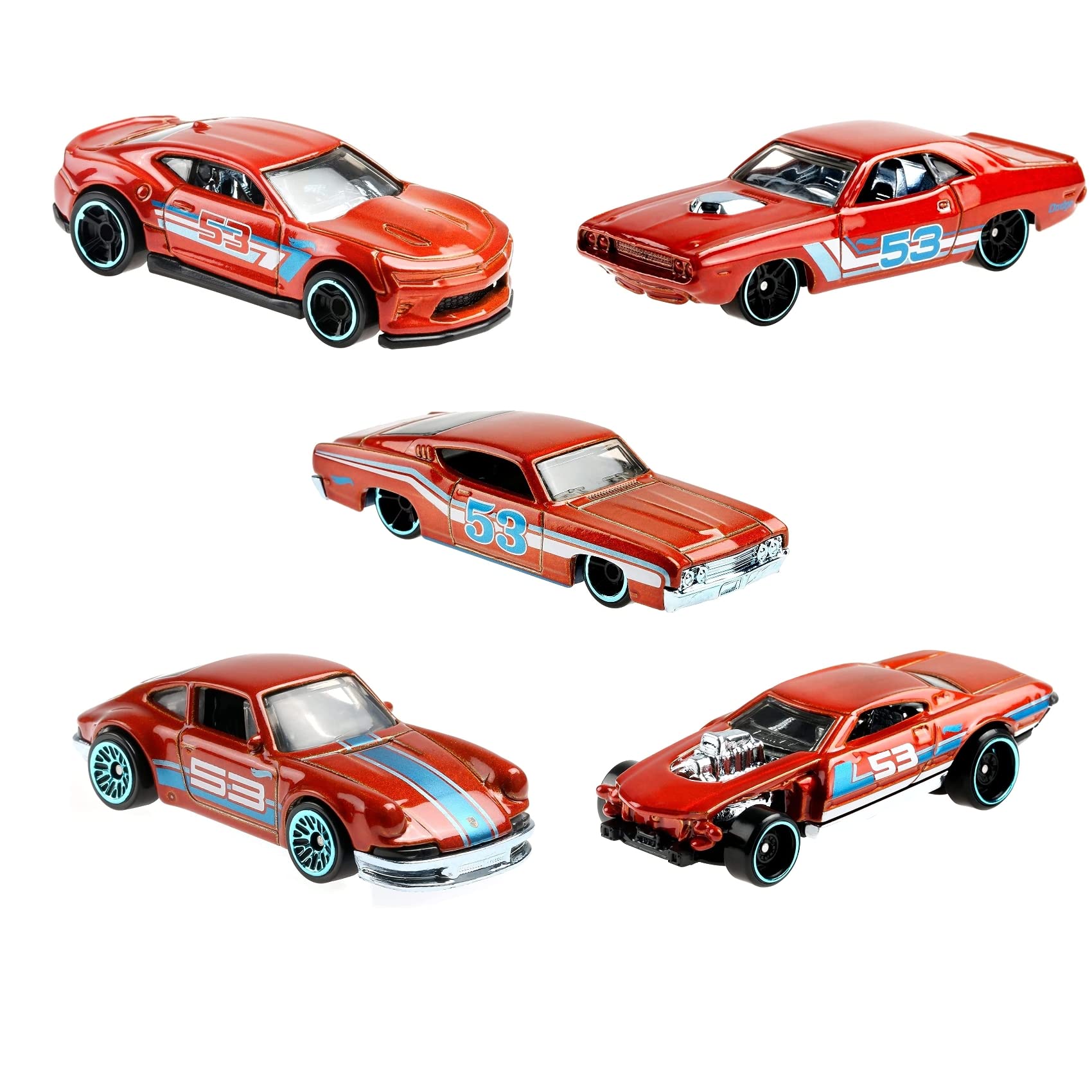 53rd Anniversary Set of 5 DieCast Cars Exclusive Blue & Orange
