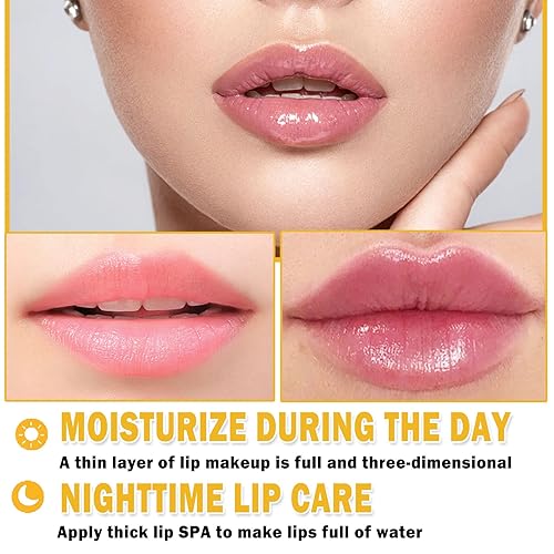 Miniatura 5 de Honey Pot Bee - Bálsamo labial con cuchara, 2 unidades, mascarilla para dormir reparadora durante la noche 24 horas, exfoliante hidratante para