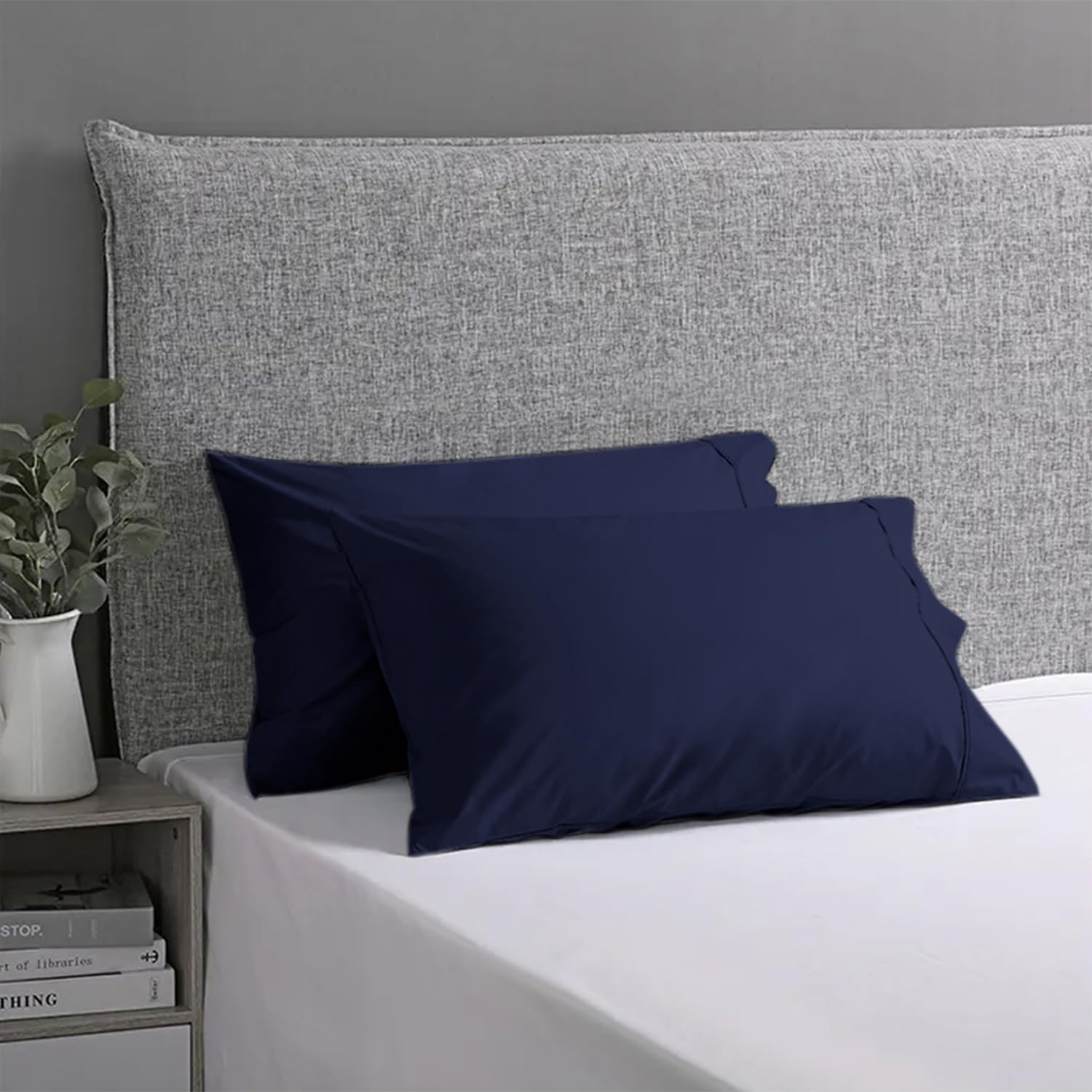 AVI Pure Cotton 144 TC Solid Pillow Cover, Set of 2 Pillow Covers, Standard Size Pillowcase, Pillow Covers with Envelope Closure, (17x27 inch, Dark Blue) (B079TQPQ6H) Amazon Price History, Amazon Price Tracker