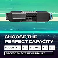 Vista 3 de ADATA HD710 Pro - Disco duro externo de 1 TB - A prueba de golpes, impermeable y a prueba de polvo - Almacenamiento duradero - Para jugadores, Negro