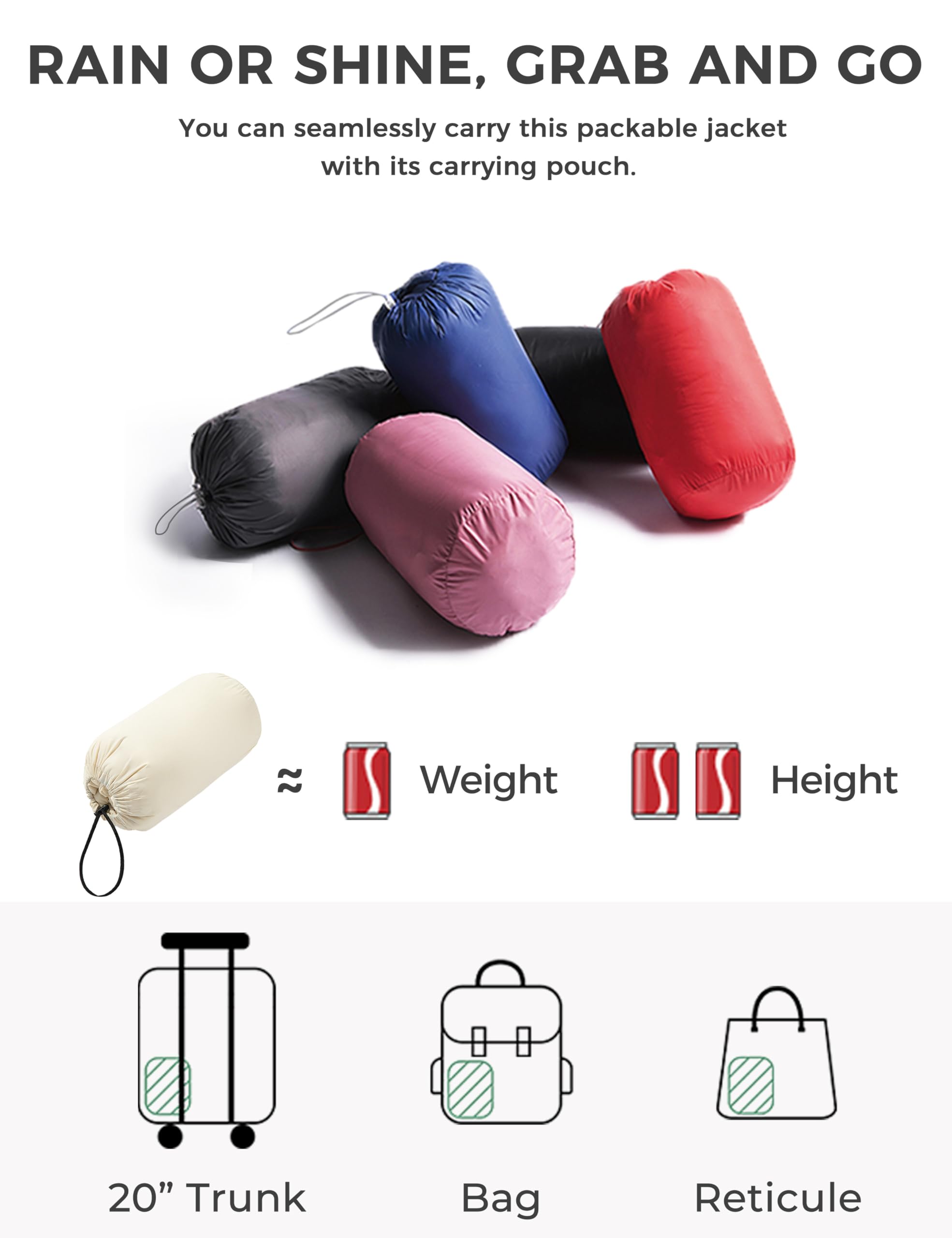 Wantdo Piumino Leggero Ripiegabile Giacca con Cappuccio Antivento Giubbotto Corto Slim Fit Capispalla da Montagna Caldo Invernale Donna