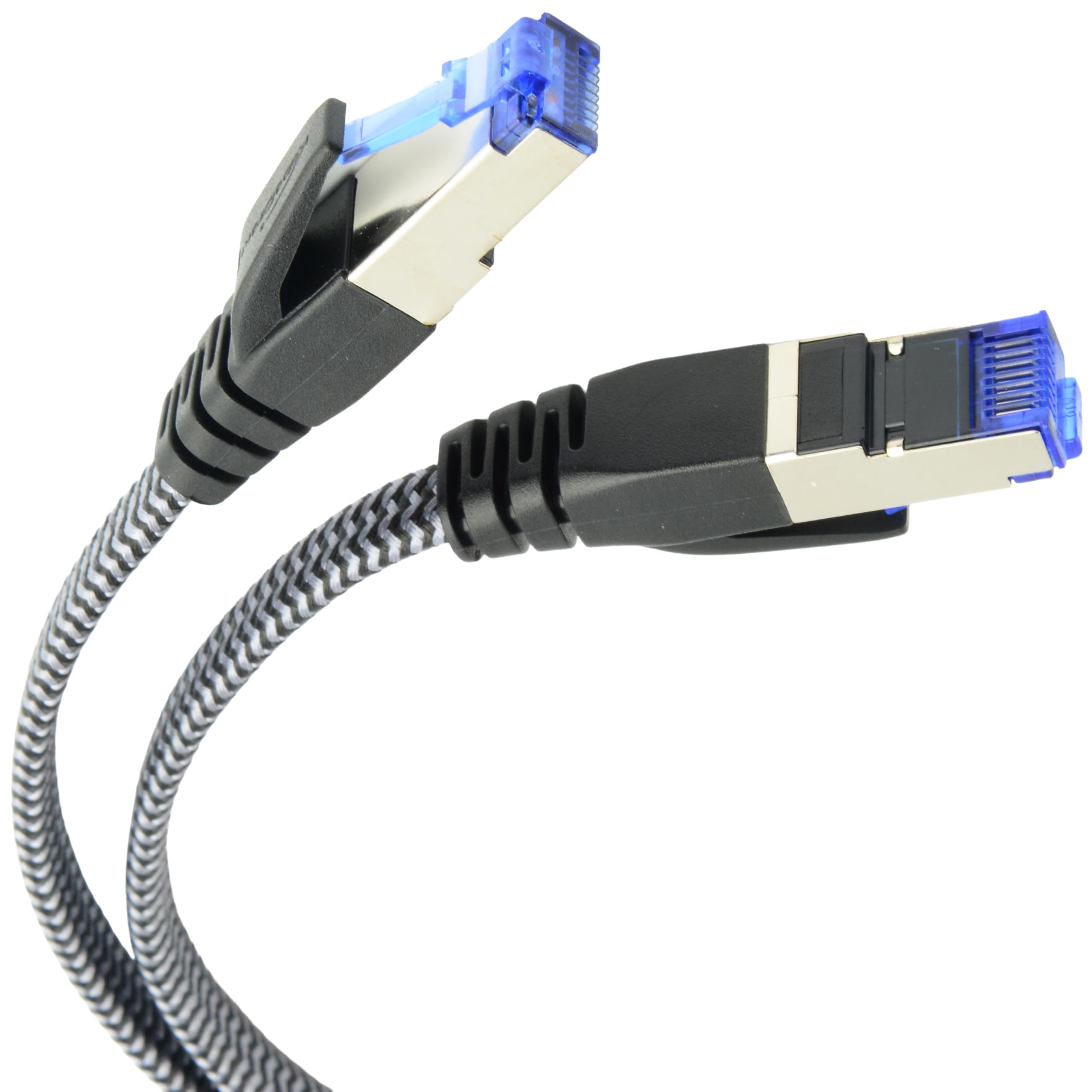 KabelDirekt – Cavo di rete Cat 7 piatto – 30m – 10Gbps, nylon, nero