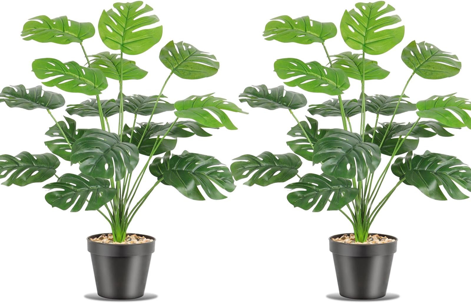 Sour Lemon 28" Fake Plants Large Tropical Palm Tree Artificial Monstera