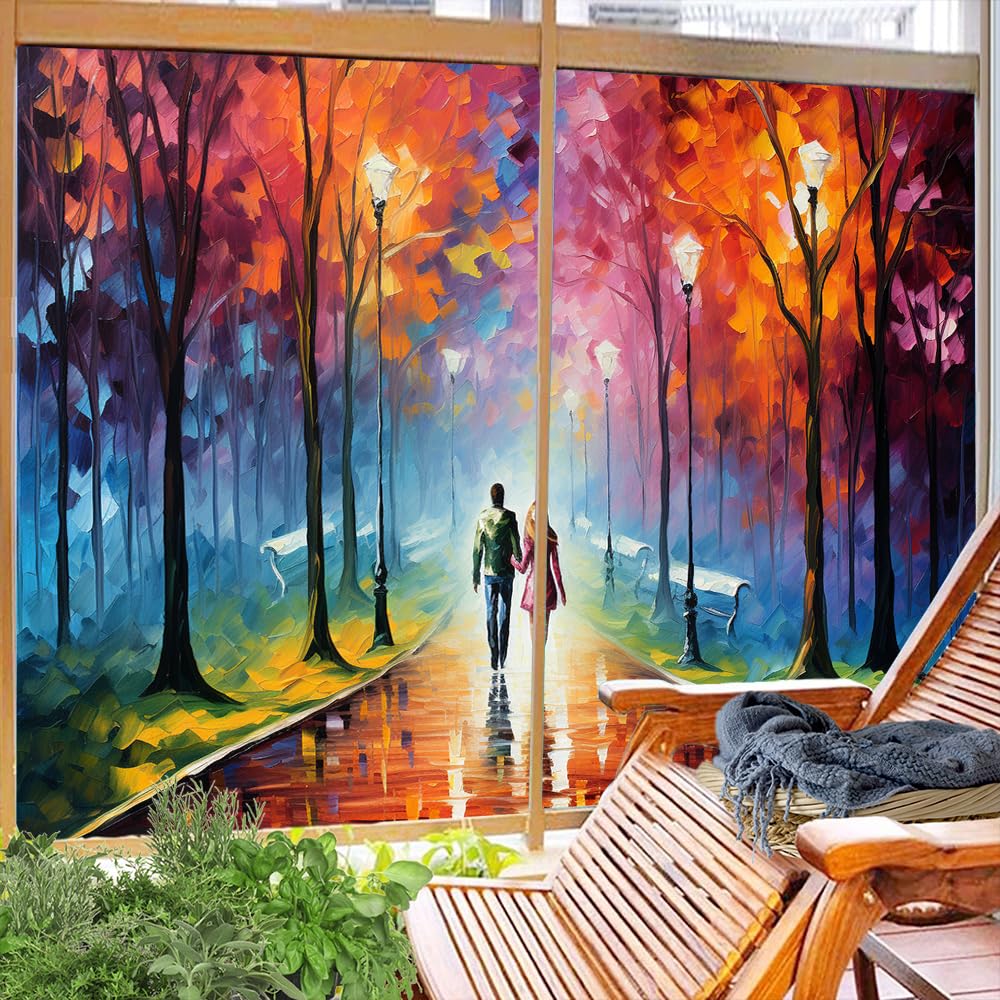 Amazon.com: Colorful Abstract Tree Window Privacy Film Couple