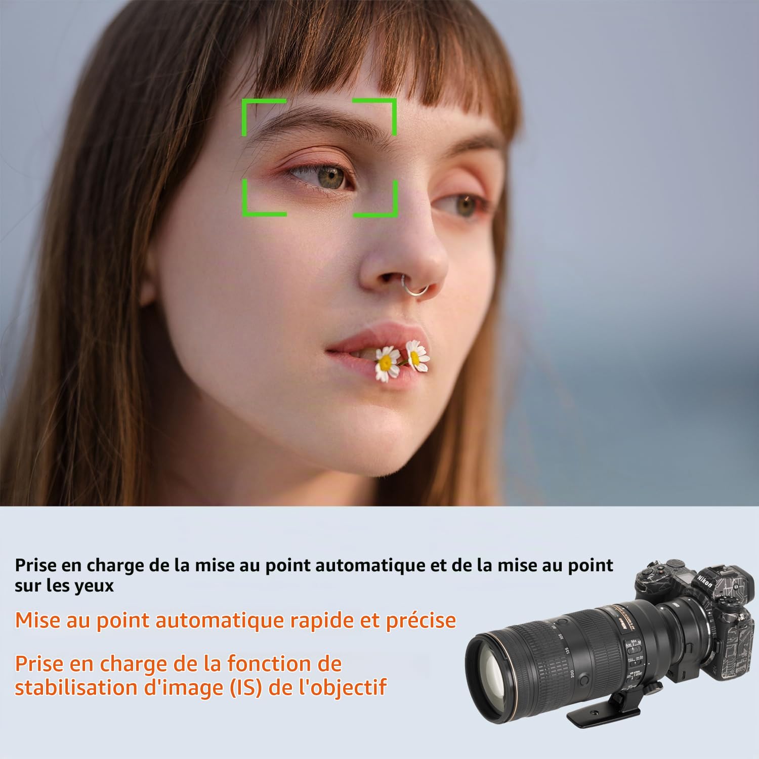 NF-Z Adaptateur de Monture autofocus FTZ Compatible avec Objectif Nikon F Series vers Appareil Photo Z-Mount Z5 Z50 Z6 Z6II Z6III Z7 Z7II Z7III Z8 Z30 Zfc