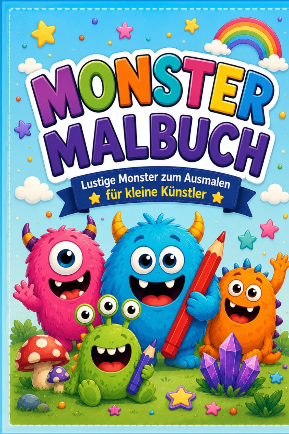 Monstermalbuch für Kinder: Lustige Monster zum Ausmalen für kleine Künstler | Süße und verrückte Monster für Kinder von 4–8 Jahren