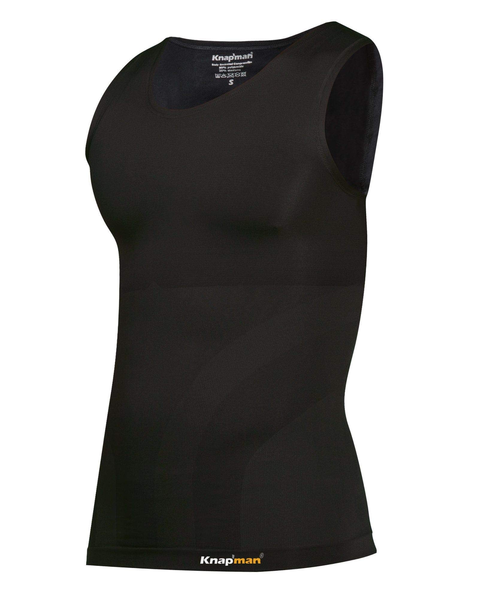 Knap'man Knapman Kompressions-Tanktop Herren – Kompressions-Unterhemd für Sport, Arbeit & Alltag – Schwarz