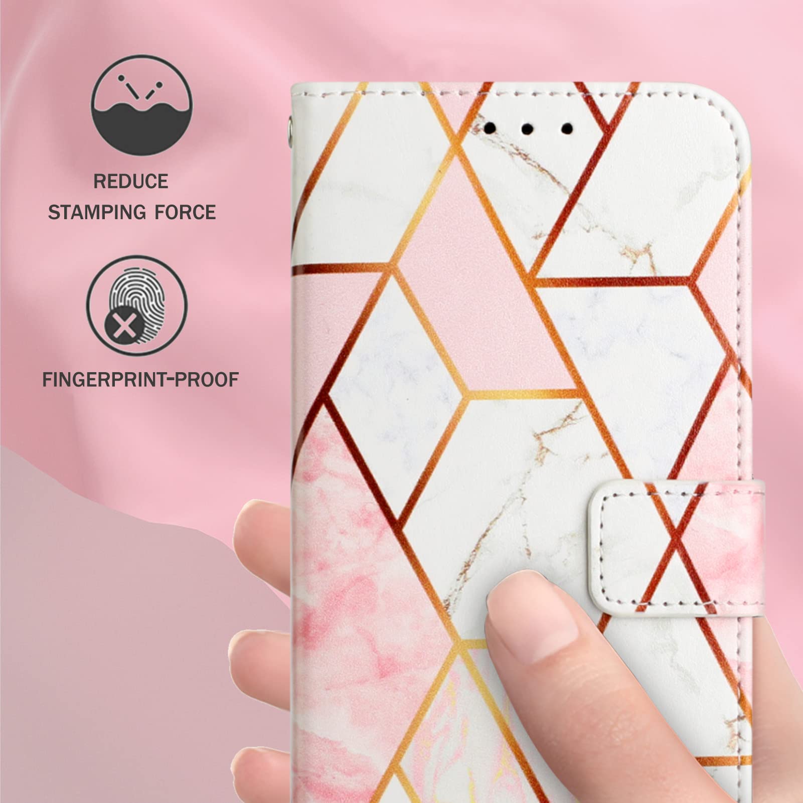 Wuhaizher for Blackview Wave 6C Case Marble Shockproof Leather Flip Folio Book Wallet Cases with Card Holder Stand Magnetic Silicone Bumper Phone Cover for Blackview Wave 6C - Image 2