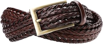 Fashion Mens Braided Belt Leather Strap for Jeans
