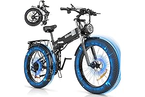 1500W Folding Electric Bike - 30/37MPH Ebike with 48V 15/20AH Battery, 50/75 Miles Range