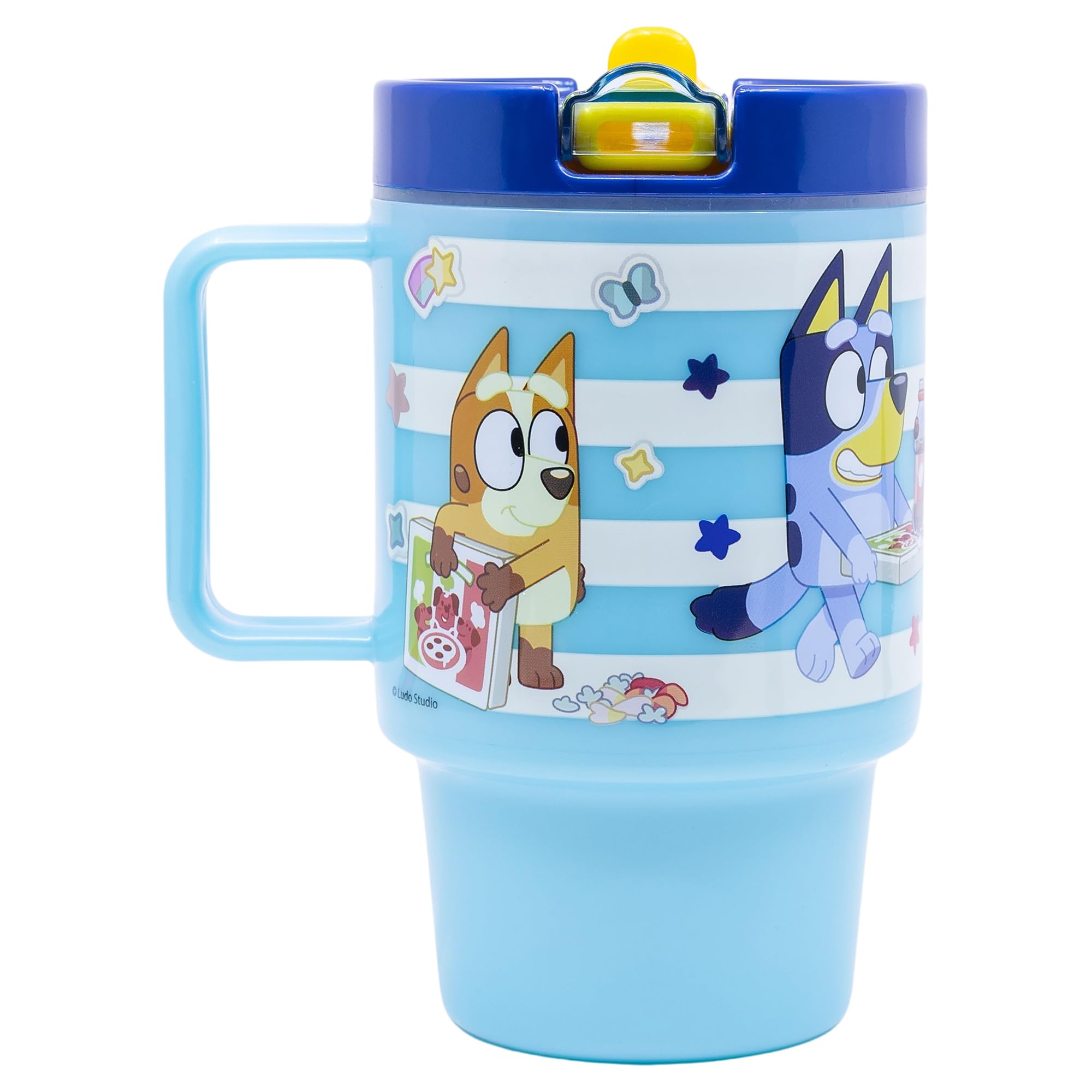 Stor Bluey Kinderbecher aus Kunststoff mit Deckel, 530 ml