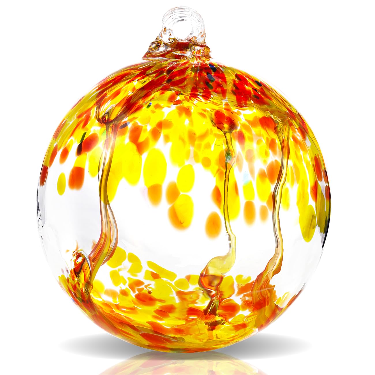 VOREEN 6" Hanging Glass Garden Gazing Ball Hand Blown Glass Witch Ball Christmas Ornament Friendship Balls for Outdoor Garden Patio Window Home Décor,