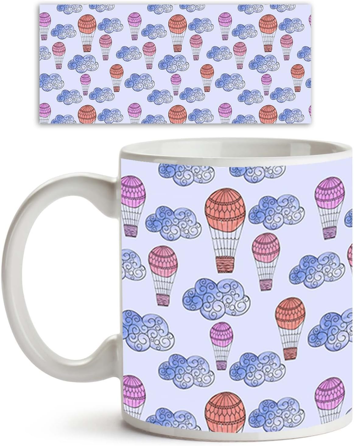 ArtzFolio Strong Determination Portrayed By An Elephant Ceramic Coffee Tea Mug Inside White 325Ml Round Mug; Set Of 6 Pcs(Multicolour_ Ceramic)
