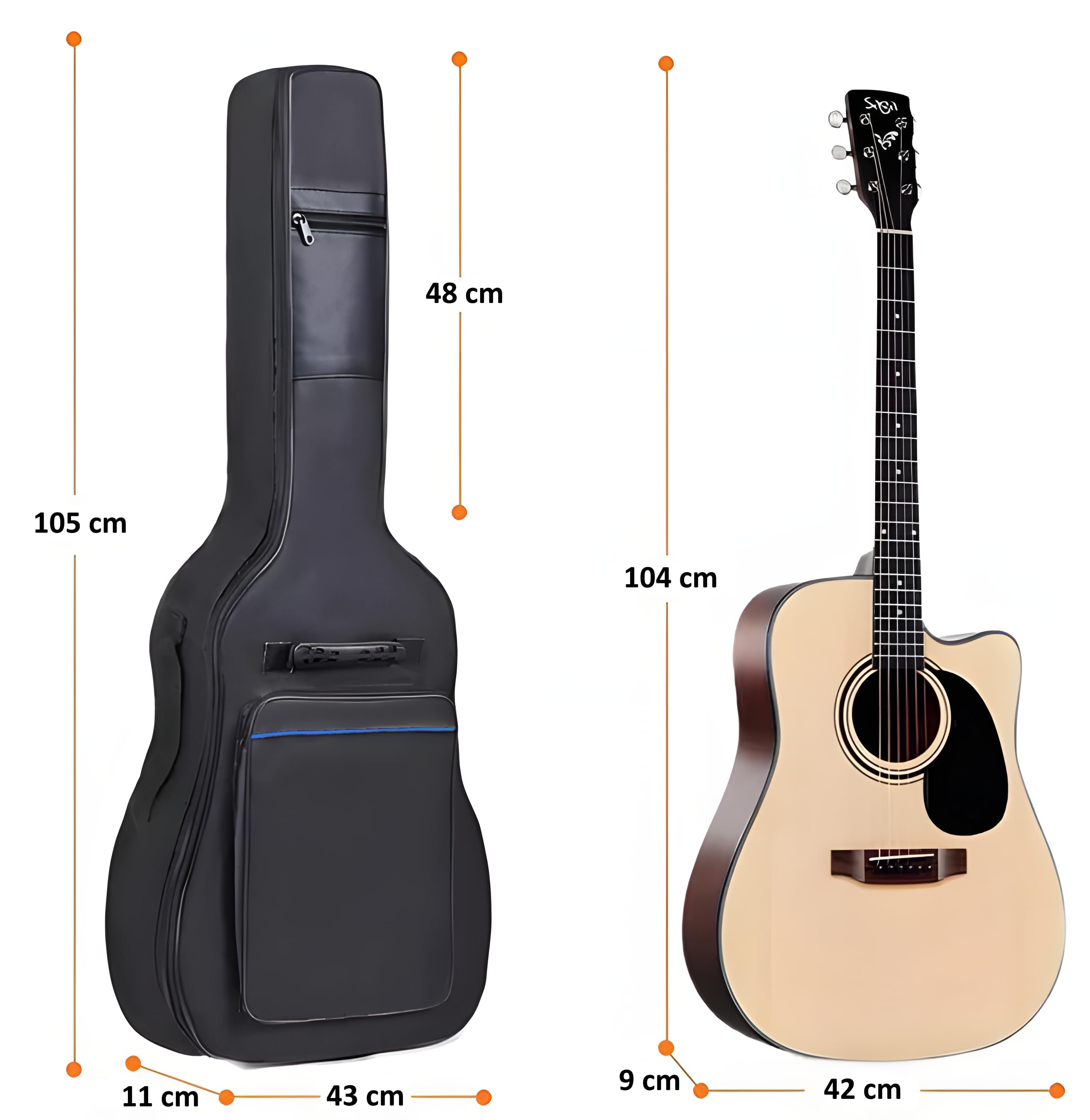 cibeles Funda para Guitarra acústica con Acolchado de 5mm, Marca