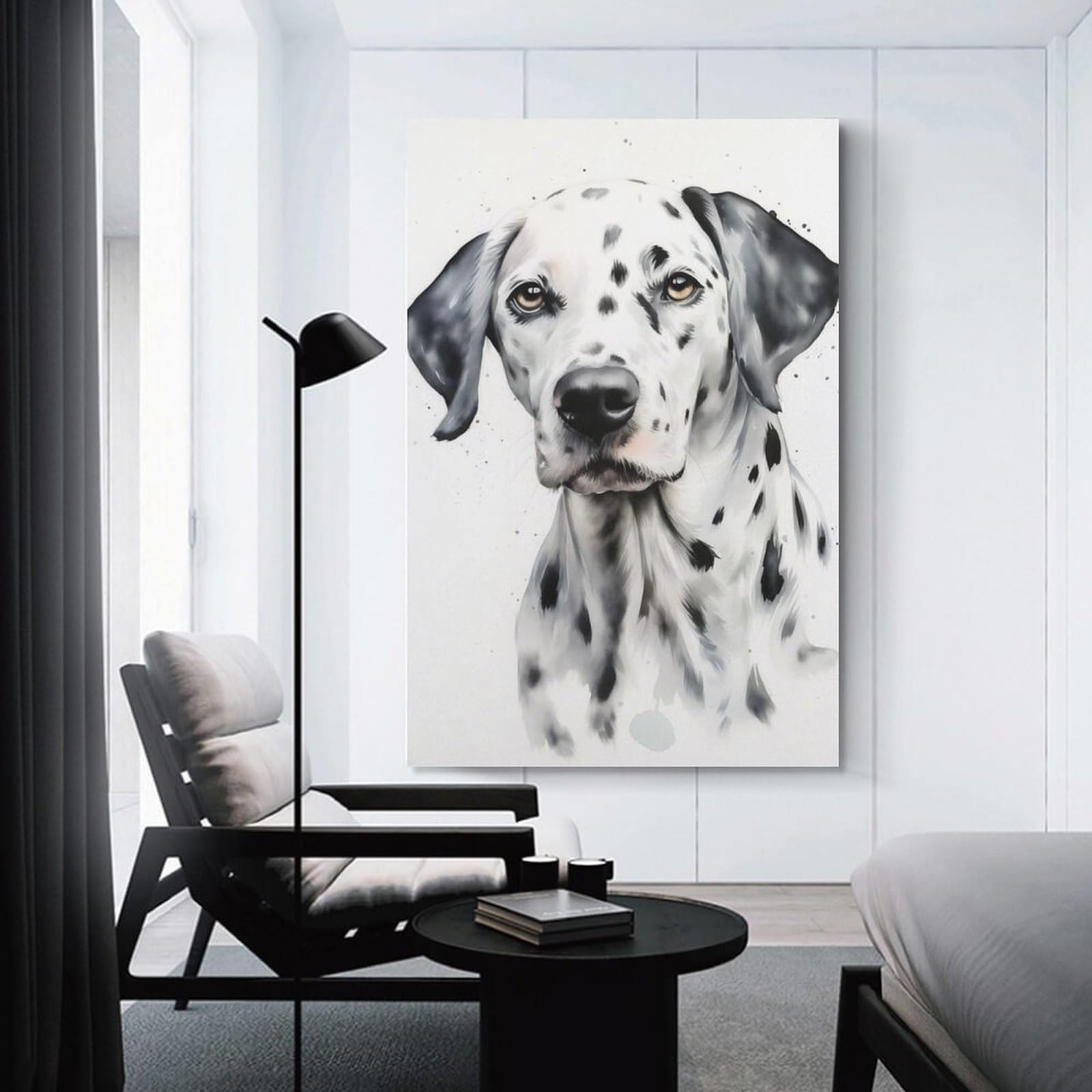 Junmoney Dalmatian Dog Art Print Decorative Wall Artwork 24x36inch(60x90cm), for New Homes, Bedrooms Or Workspaces, A Wall Art Gift for Fresh Interiors