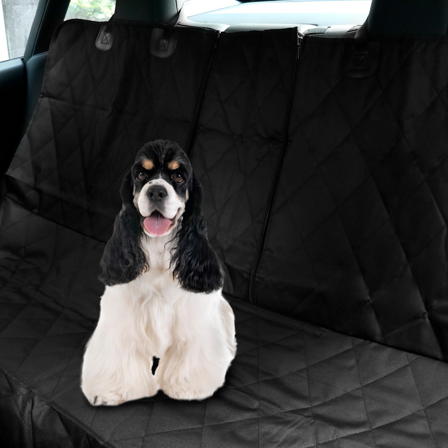 QWORK® Duradero Funda Coche Perros, Protector Coche Perros Asiento Trasero Impermeable, Funda Asiento Coche para Todos los Automóviles, Minivans y SUV