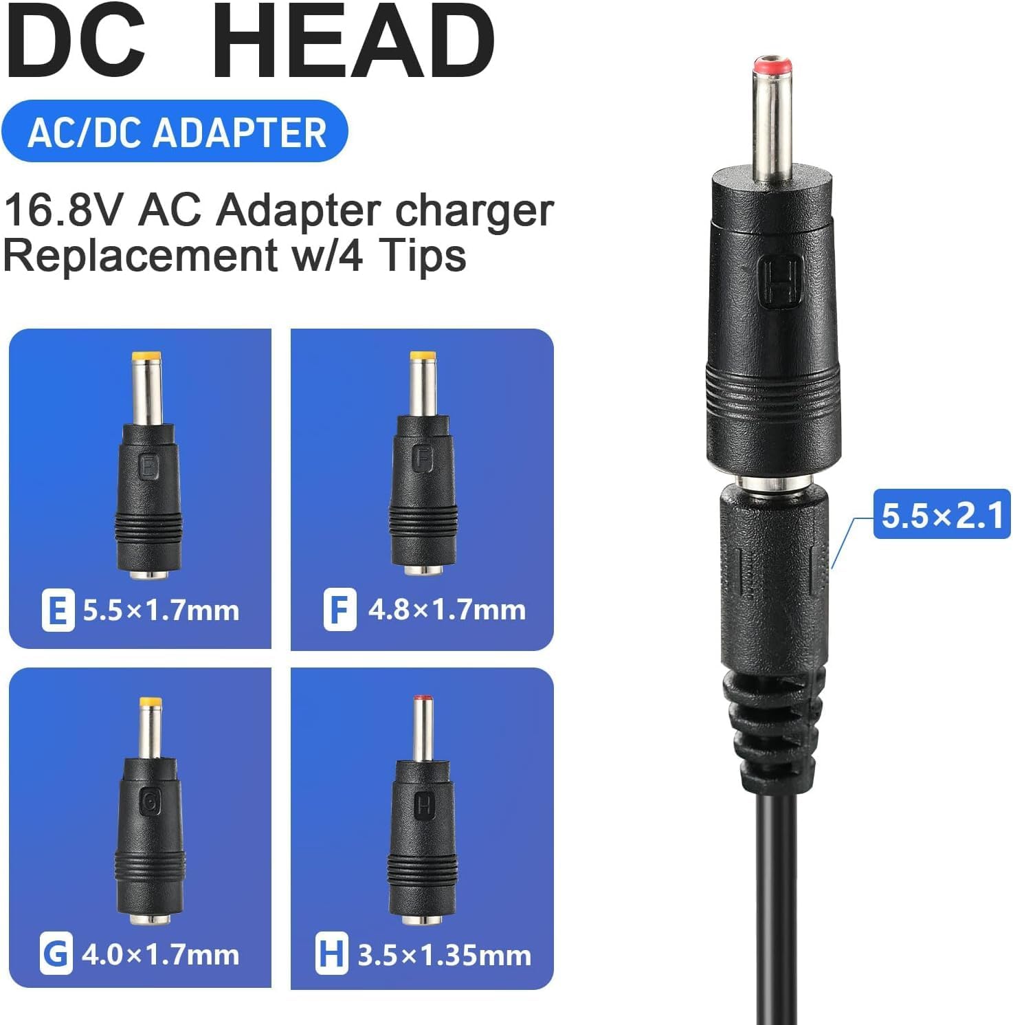 16.8V Massage Gun Charger Power 16.8V 0.8A 1A AC DC Power Supply for Massage Gun Power Supply Cord Cable