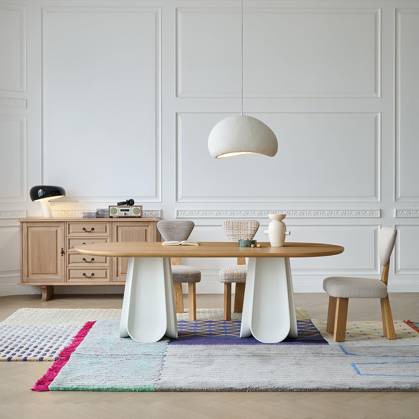 Table De Salle À Manger Table à Manger de Bar Restaurant 160/180/200/200 cm, Style rétro crème, en Bois Massif, idéale for Les Meubles Cuisine et café Tables Basses pour Salon(160x80x75cm)