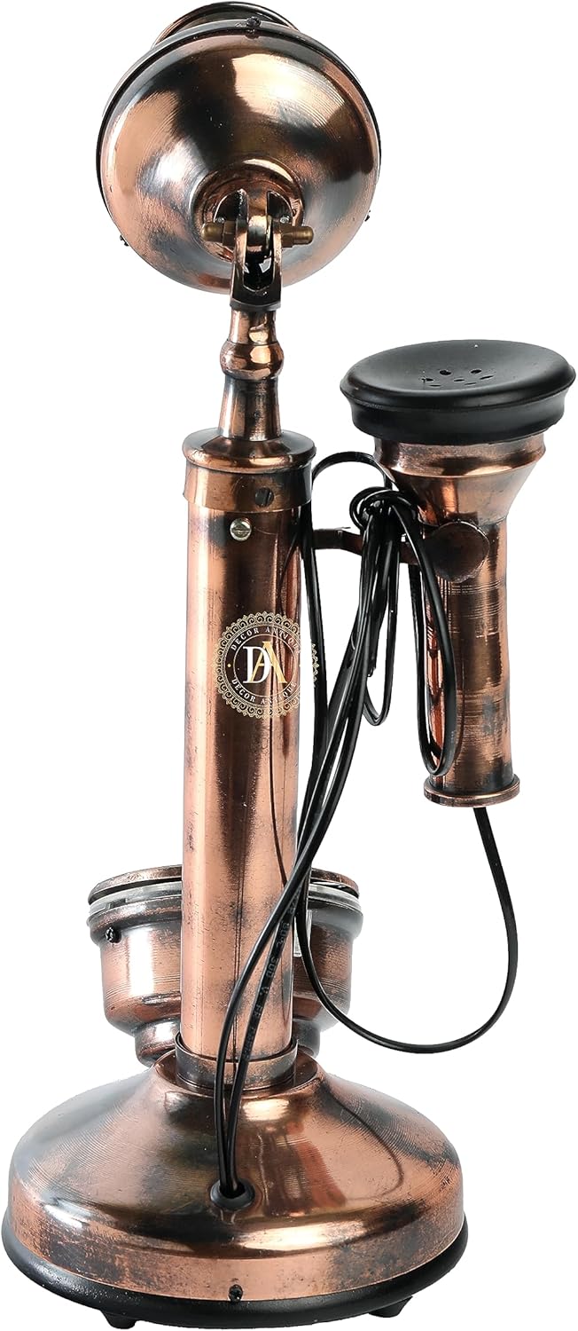 Vintage Style Candlestick Telephone – Antique Victorian Landline with Rotary Dial