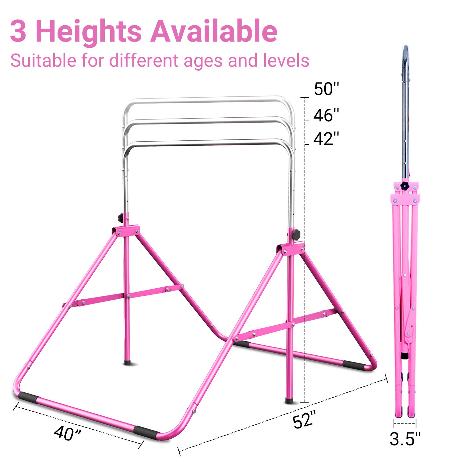 Gymbarpro Gymnastics Bars for Kids, Adjustable Horizontal Bar, Junior