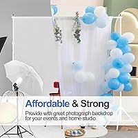 Vista 6 de EMART Soporte de fondo ajustable de 10 x 7 pies de ancho x alto, kit de soporte de fondo ajustable con 2 barras transversales, 8 abrazaderas, 2