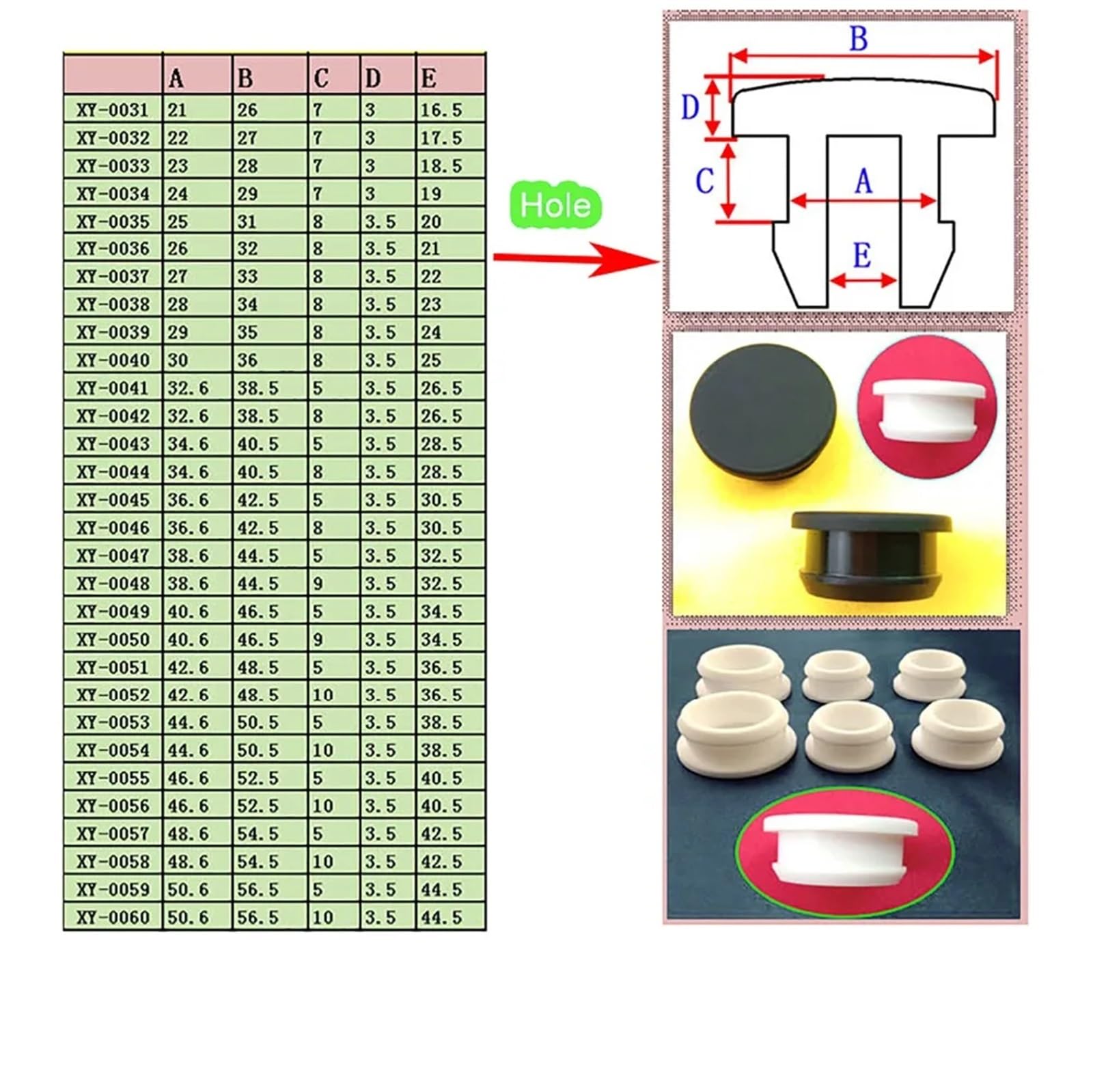 Tapón de sellado de tapas de orificios de goma de silicona, Tapas de orificios de goma de silicona negra, cubierta tipo T de 4,5 mm a 20 mm, junta a presión, tapas de cierre, tapón de sellado, 14MM_50