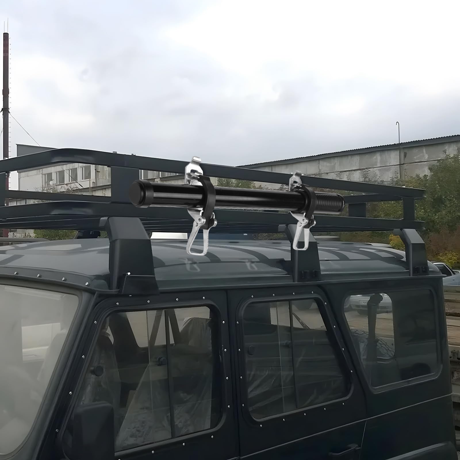 EXLECO 4 X 60mm Schaufelhalter Dachträger Schaufel Halterung Axthalter Dachträger Zubehör Spannverschluss Gummi Verschlusslager Wandmontagehalterungen für Lastwagen Auto Boot Werkzeug Spaten Silber
