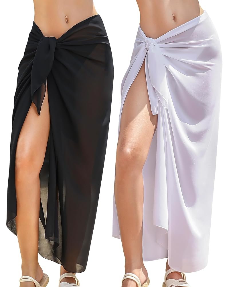 Womens Beach Sarong Chiffon Swimsuit Coverups Sheer Bikini Wraps for Swimwear Bathing Suit Cover Up