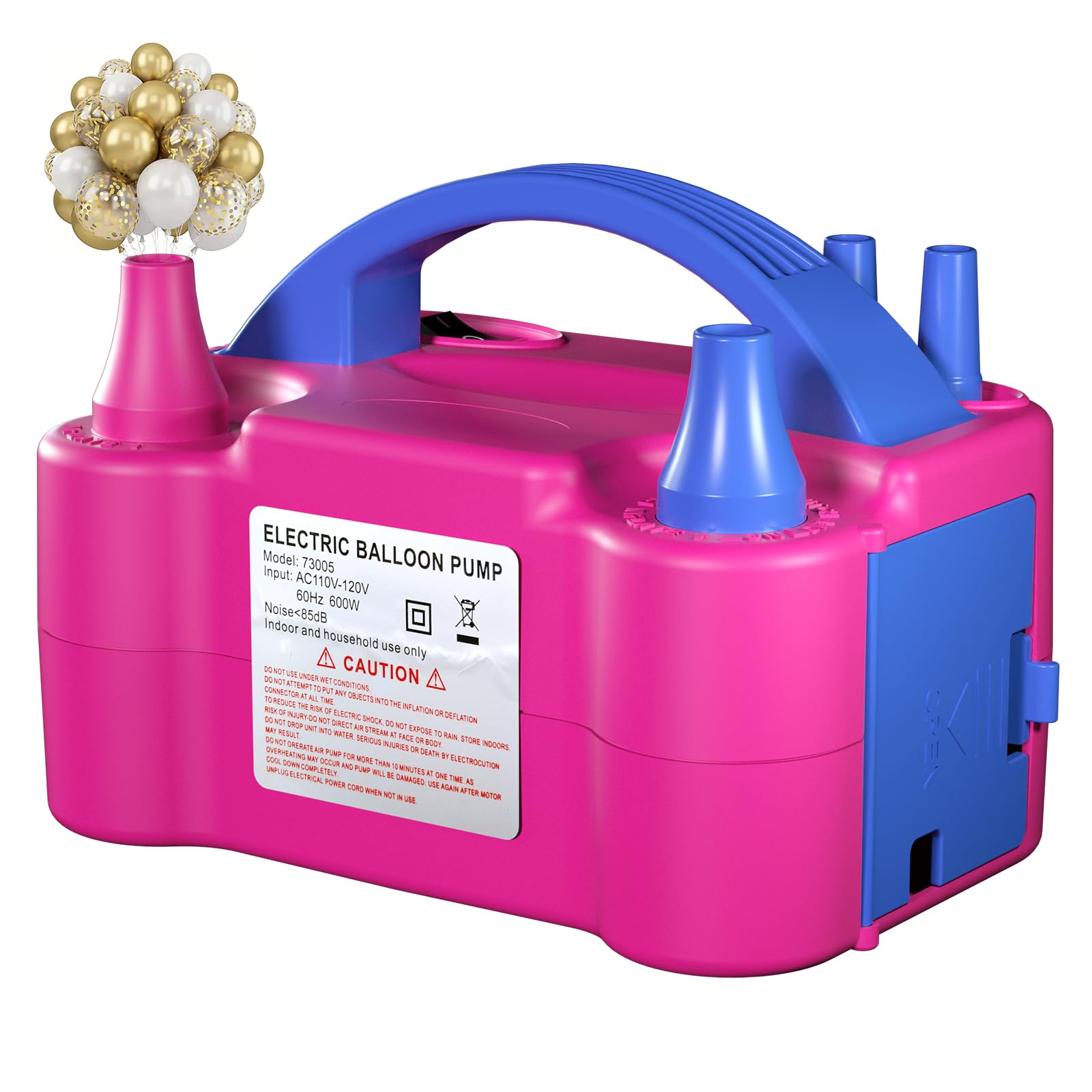 Balloon Pump Valentines Day Decor - Electric Balloon Pump for Party Decorations, Portable Dual Nozzle Balloon Inflator for Balloon Arch Kit-image-15