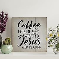 Vista 15 de LITTLEGROVE SEEDS Letrero de madera vintage bohemio con texto en inglés "Give It to God And Go to Sleep", letreros de madera de 10 x 10 pulgadas