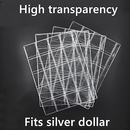 Vista 11 de Páginas de monedas de 30 bolsillos para coleccionistas, páginas estándar de colección de monedas de 9 agujeros, 10 hojas de fundas para monedas