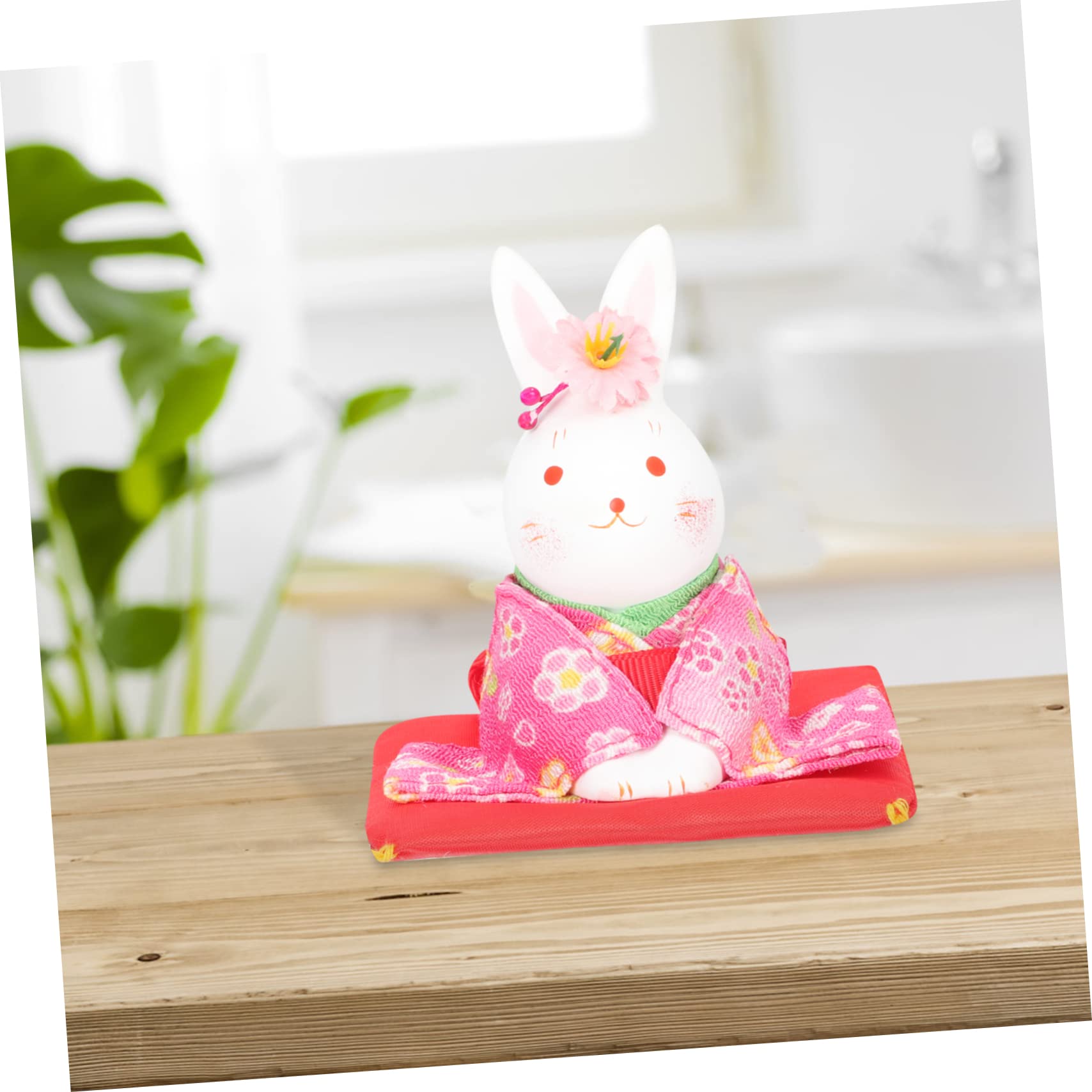 Alipis 5 Pièces Kimono Lapin Chanceux Fortune Lapin Statue Accessoires pour La Maison Bureau Minuscule Statues Mini Figurines Table Décoratif Miniature Animaux