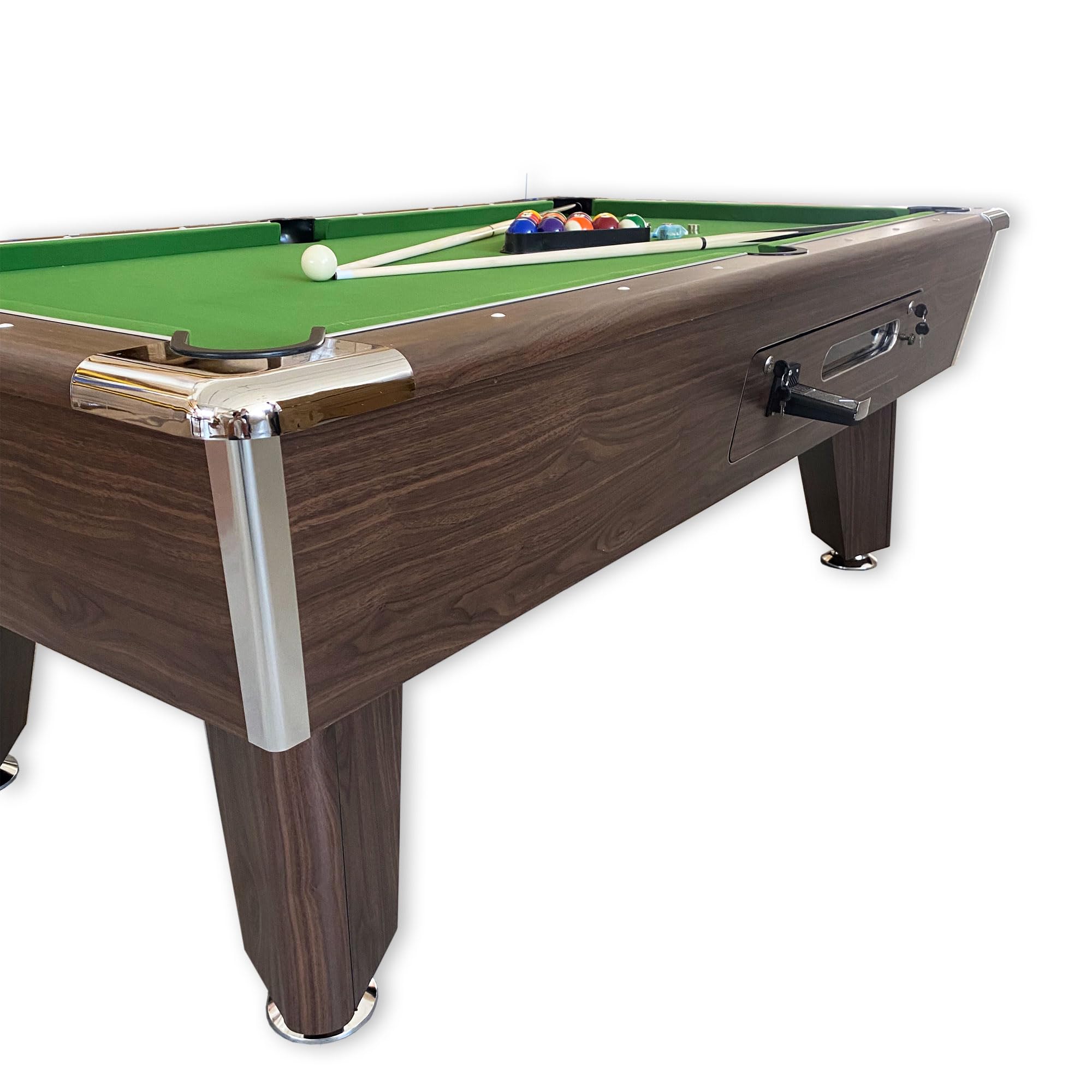Table de billard verte 7 FT avec distributeur manuel de pièces de monnaie - Competition