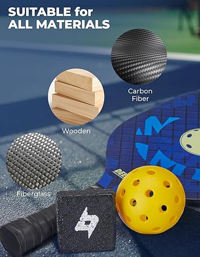 Miniatura 6 de DEERFAMY Borrador de paletas de pickleball, limpiador de raqueta de pickleball de fibra de carbono, la mejor barra de goma natural para eliminar