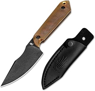Kizer Harpoon Mini Fixed Blade Knife, 3V Steel Blade Pocket Knife, PEI Handle Hunting Knife with Sheath for Camping, Hiking, Survival 1040S5 - Kizer